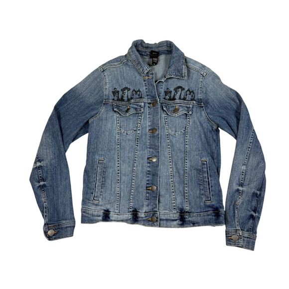 Disney The Nightmare Before Christmas Womens Size S Pumpkin King Denim Jacket - Picture 1 of 10
